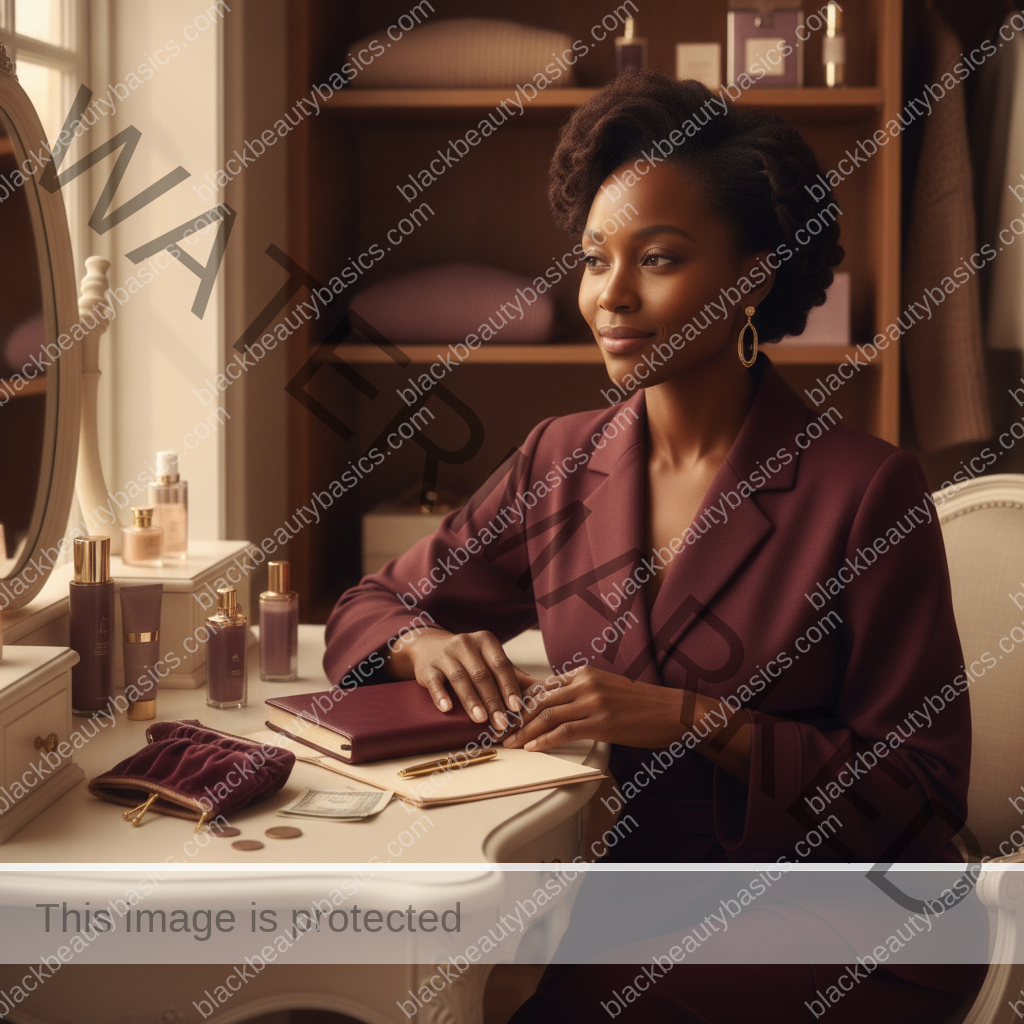 Melanin-rich Black woman with rich brown skin relaxed after defining beauty on her own terms