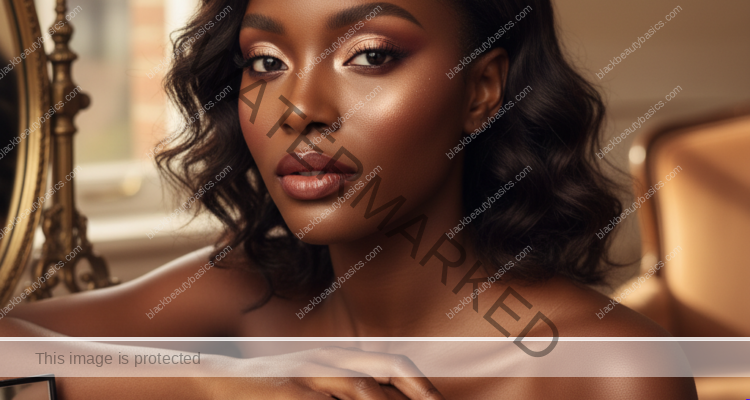 Melanin-rich Black woman with rich brown skin and textured hair in a warm editorial makeup moment for Undertone Mistakes Black Women Make When Shopping Foundation