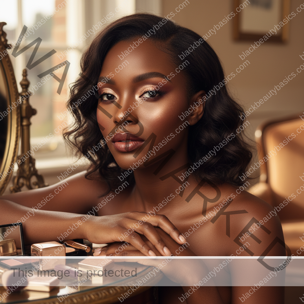 Melanin-rich Black woman with rich brown skin and textured hair in a warm editorial makeup moment for Undertone Mistakes Black Women Make When Shopping Foundation