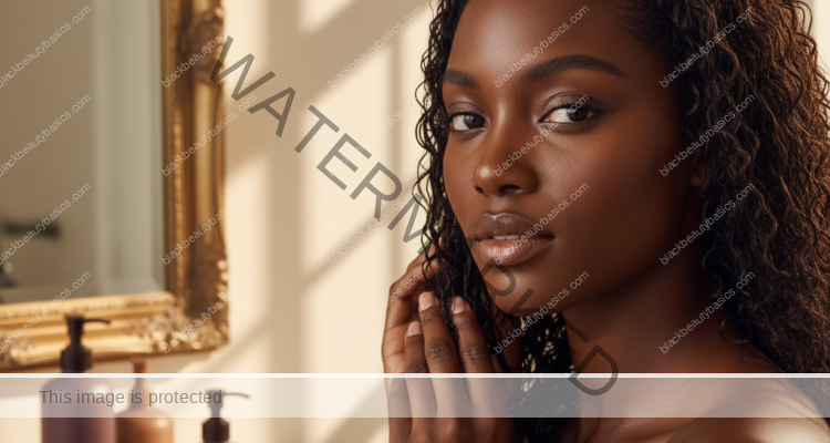 Melanin-rich Black woman with rich brown skin and textured hair in a warm editorial natural-hair routine moment for Wash Day Routine for 4C Hair With Low Energy