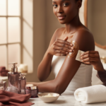 Melanin-rich Black woman with rich brown skin in a warm editorial body care moment for Waxing vs Sugaring on Dark Skin: Which Is Gentler for PIH-Prone Skin