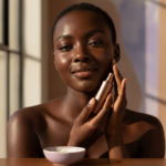 Black woman with deep skin in a calm acne-safe skincare moment for What Skin Purging Looks Like on Melanin-Rich Skin