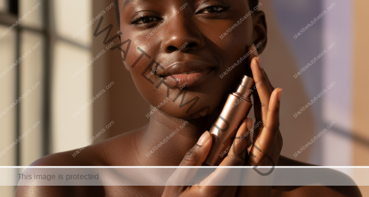 Black woman with deep skin in a calm acne-safe skincare moment for What Skin Purging Looks Like on Melanin-Rich Skin