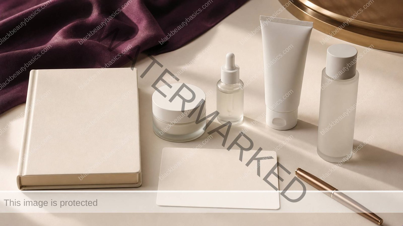 Skincare routine audit with a simple journal cleanser treatment moisturizer and sunscreen