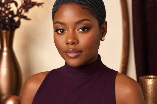 Black woman with a healthy short 360-wave hairstyle