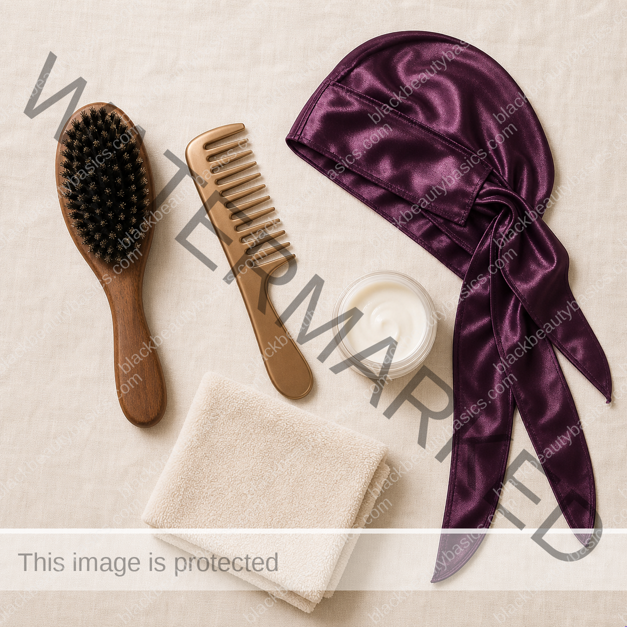 360 Waves for Black Women: A Practical Routine for Short Natural Hair — product flat lay