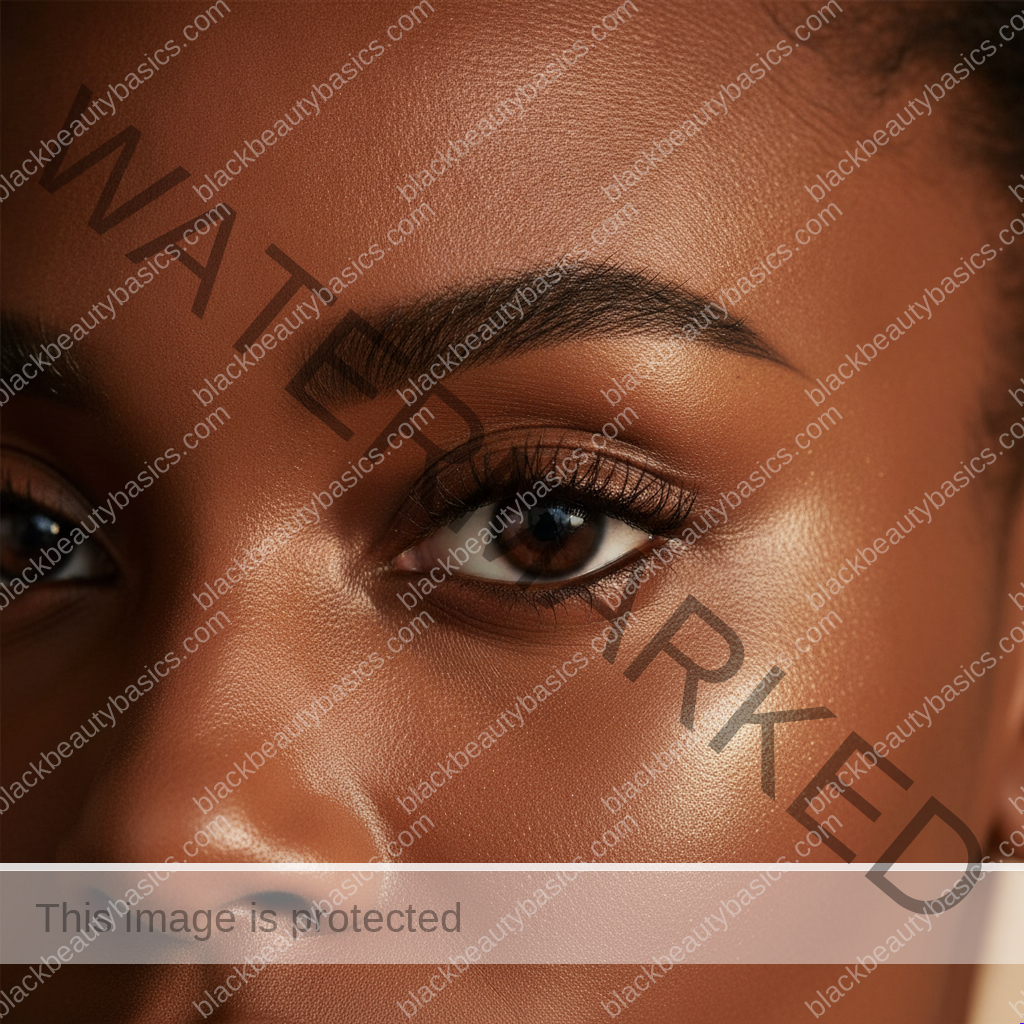 Natural eyebrow texture and softly defined arch on rich brown skin