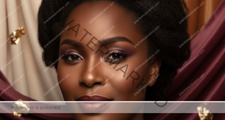 Black woman with rich brown skin and naturally defined brows in soft editorial light