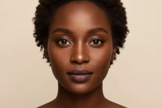 Black woman showing softly defined mascara on both eyes