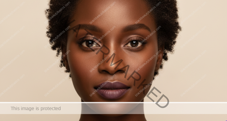 Black woman showing softly defined mascara on both eyes