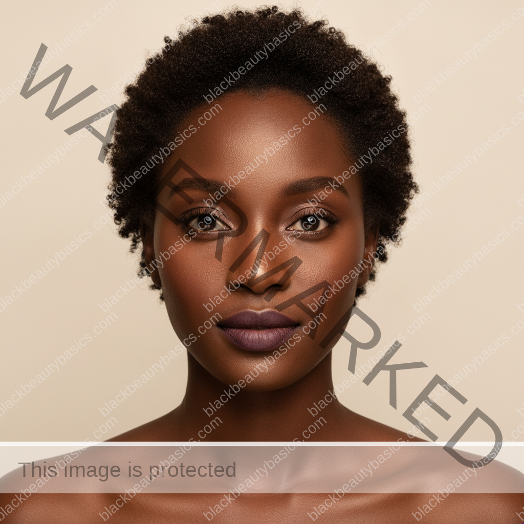 Black woman showing softly defined mascara on both eyes