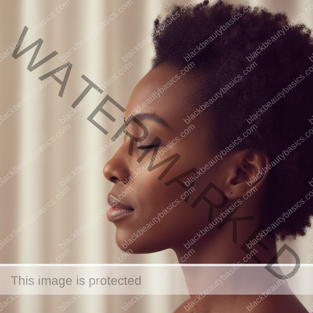 Black woman with comfortable melanin-rich skin after simplifying her routine