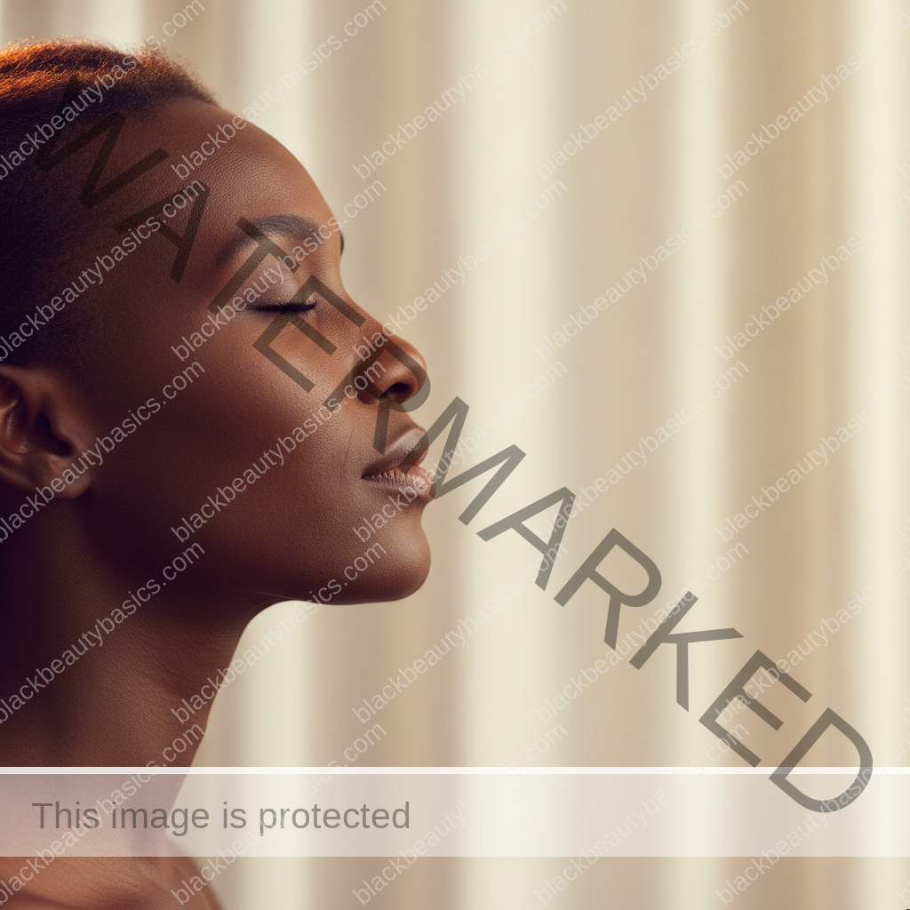 Black woman with comfortable melanin-rich skin after simplifying her routine