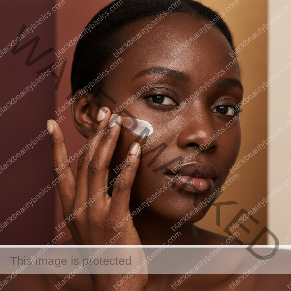 Black woman following one gentle step for choosing a gentle cleanser when melanin-rich skin feels tight after washing