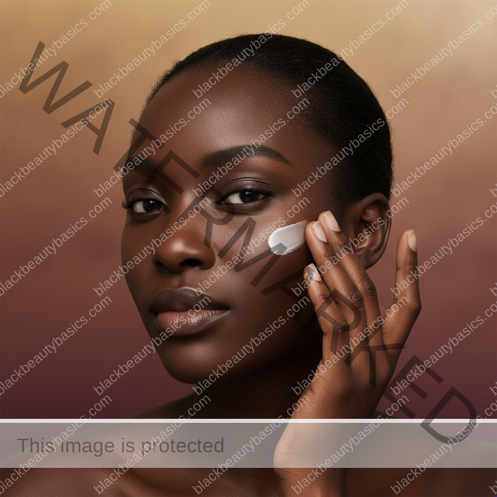 Black woman following one gentle step for routine overload and the relief of choosing fewer skincare steps