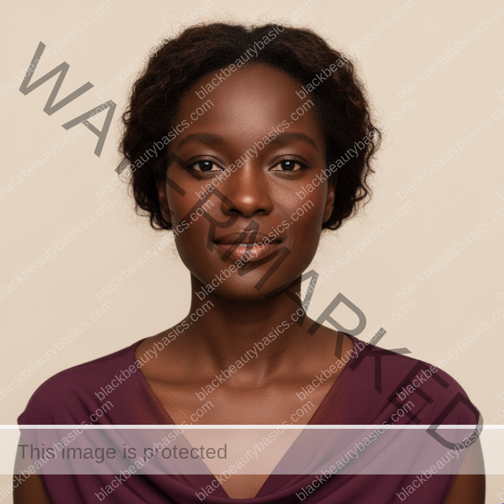 Black woman with rich brown skin representing simplifying skincare after a reaction without panic or product overload
