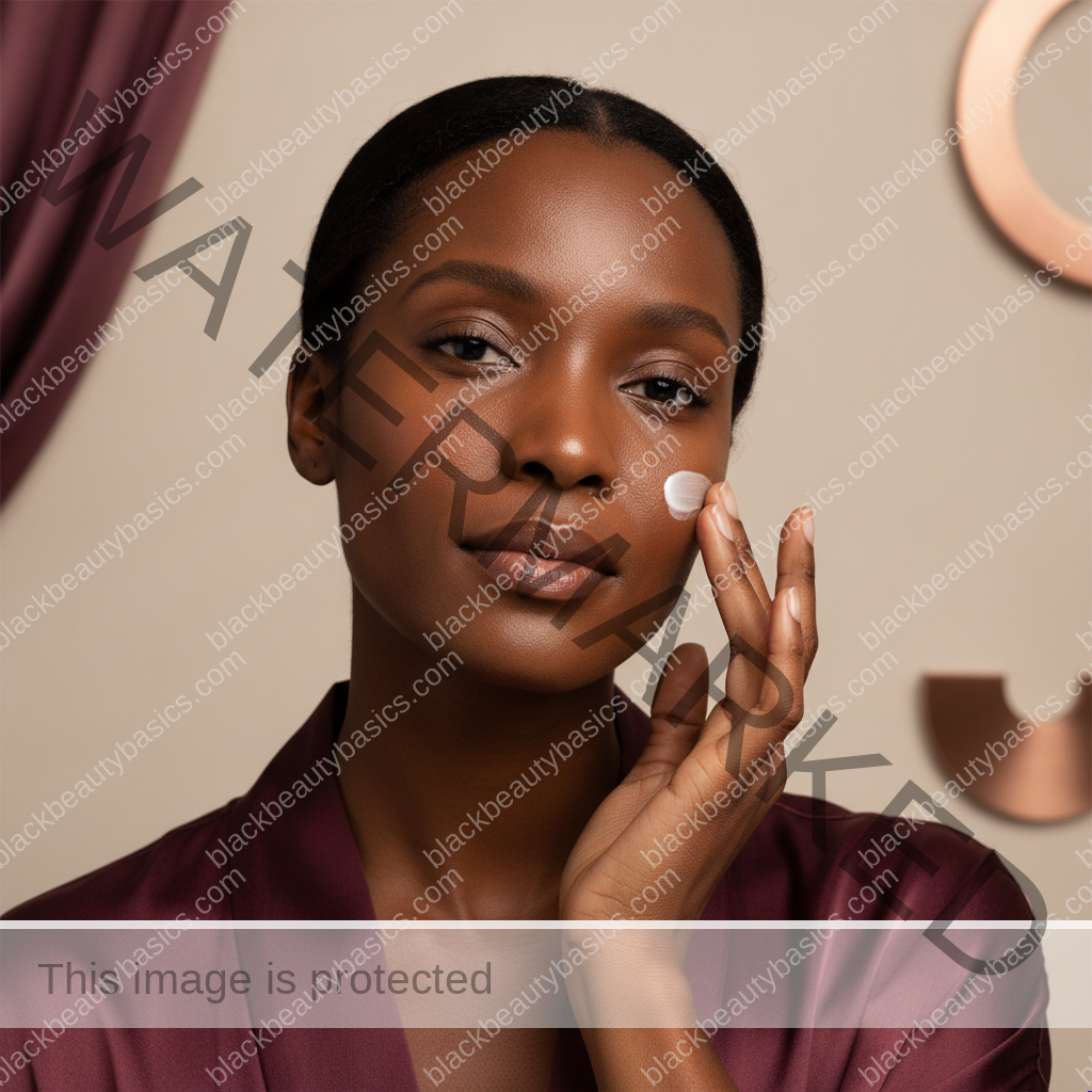 Black woman following one gentle step for simplifying skincare after a reaction without panic or product overload