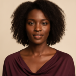 Black woman with rich brown skin representing a protective minimal routine for skin that feels burning and reactive
