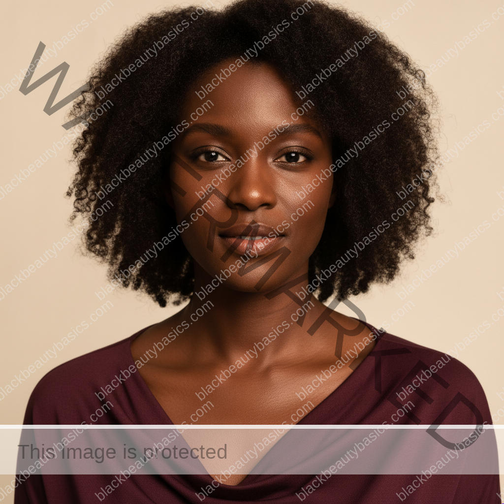 Black woman with rich brown skin representing a protective minimal routine for skin that feels burning and reactive