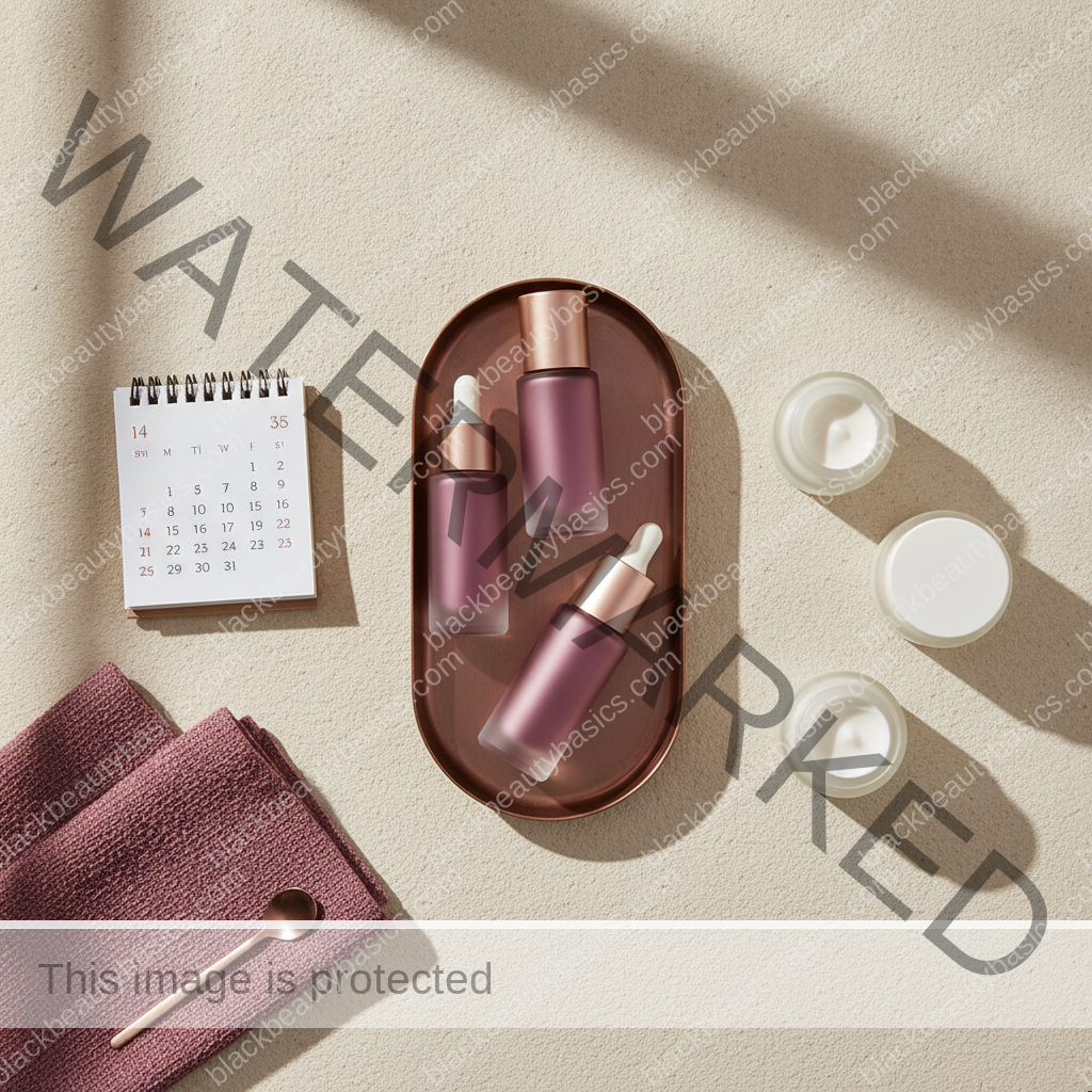 Simple product criteria setup for a calm two-week skincare reset built around consistency and comfort