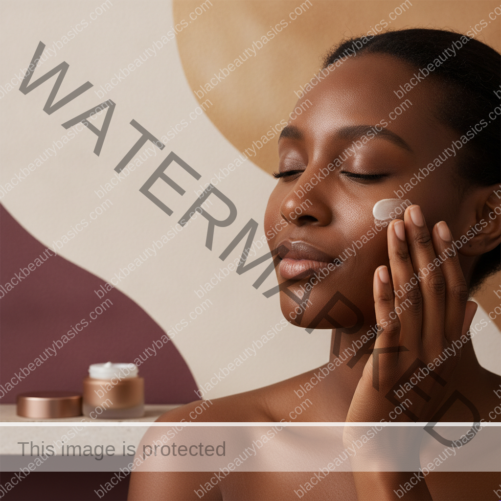 Black woman following one gentle step for a calm two-week skincare reset built around consistency and comfort