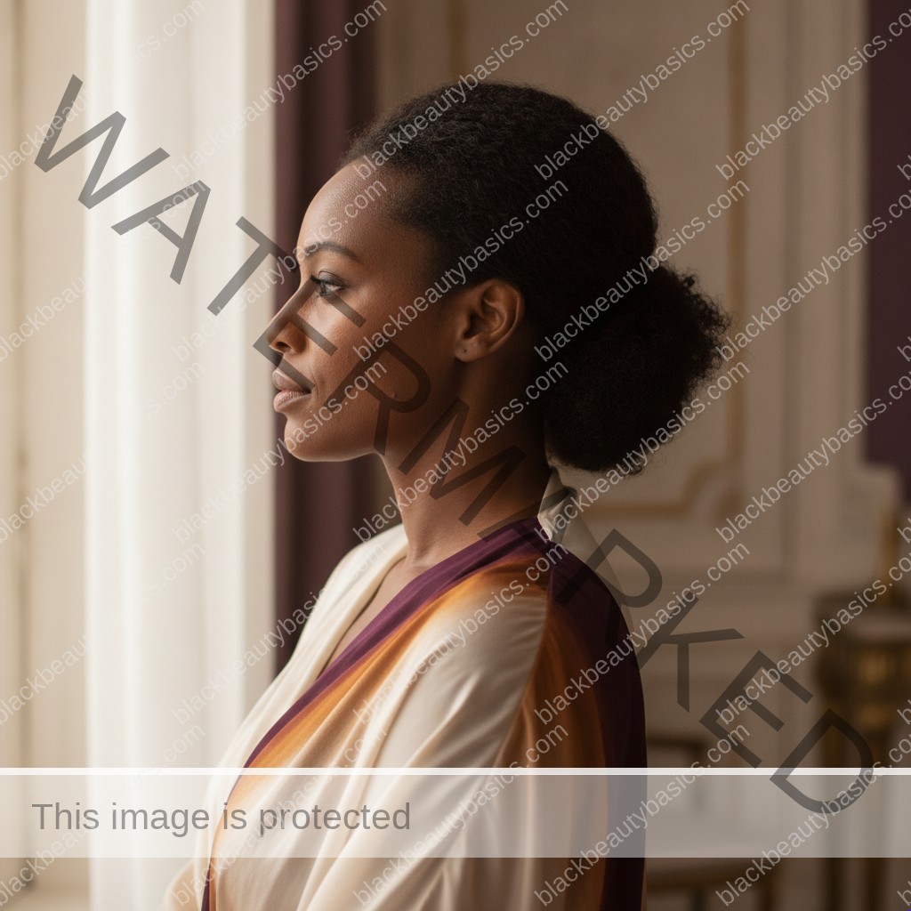 Black woman with rich brown skin keeping her skincare routine realistic