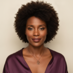 Black woman with rich brown skin in an editorial portrait for how to treat dark marks when your skin is also sensitive