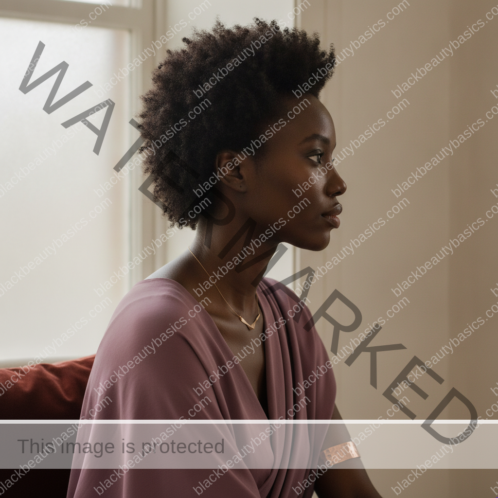 Black woman with rich brown skin keeping her skincare routine realistic