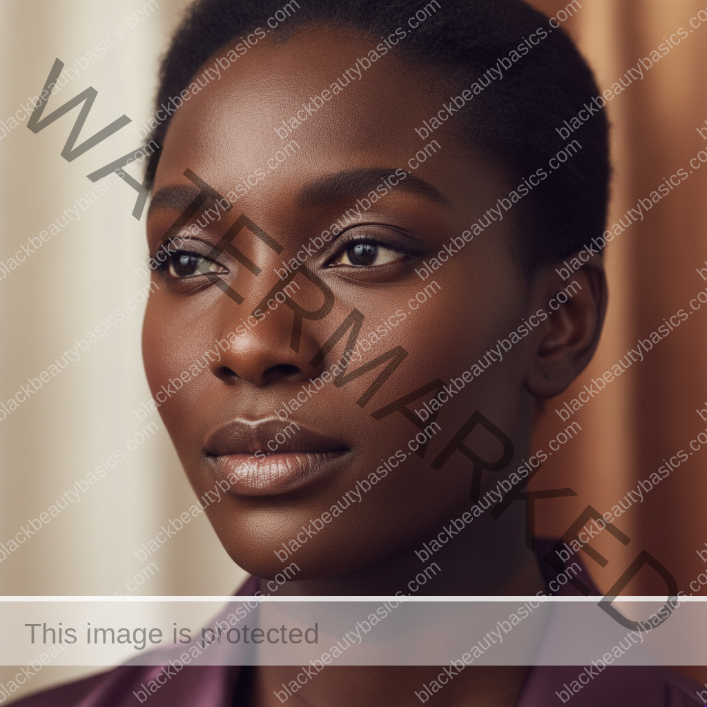 Black woman considering a gentle skincare plan for dark neck on black women: friction, hormones, and when to ask for help