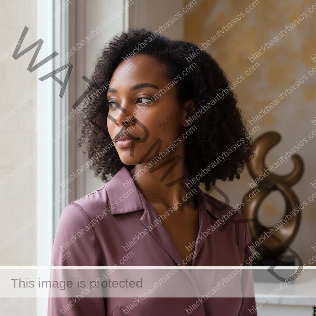 Black woman with rich brown skin keeping her skincare routine realistic