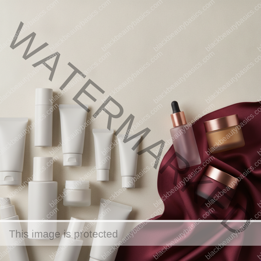 Simplified skincare setup related to how to tell the difference between dry skin and dehydrated skin on deep tones