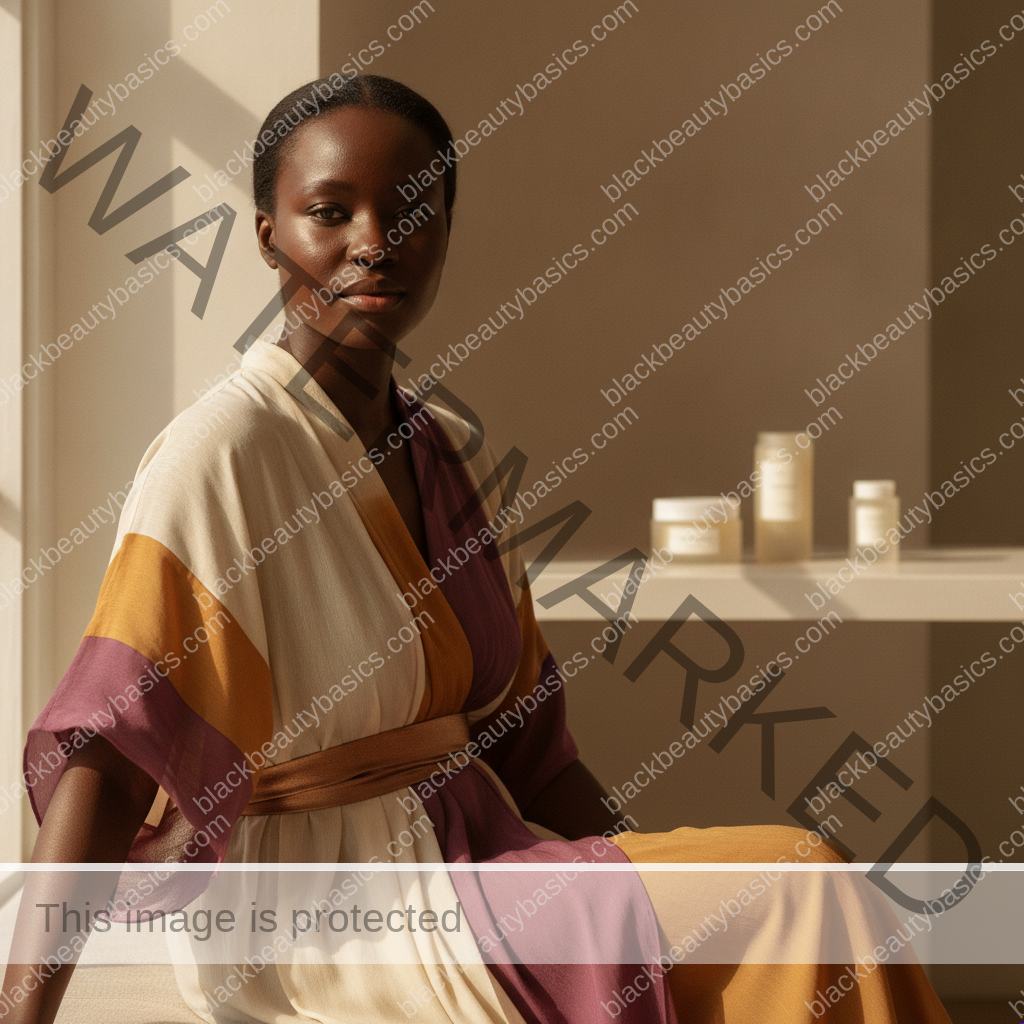 Black woman considering a practical skincare routine for what to do when your skin looks dull but feels sensitive