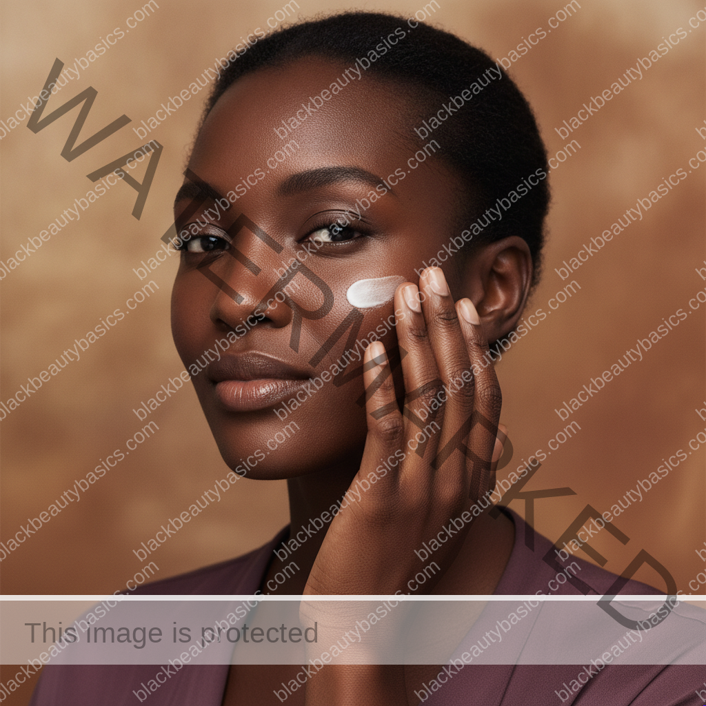 Black woman following a gentle skincare step for what to do when your skin looks dull but feels sensitive