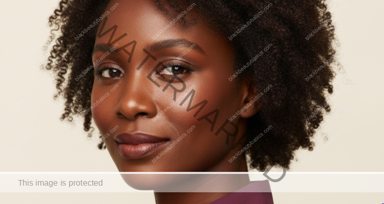 Black woman with rich brown skin in an editorial portrait for what to do when your skin looks dull but feels sensitive