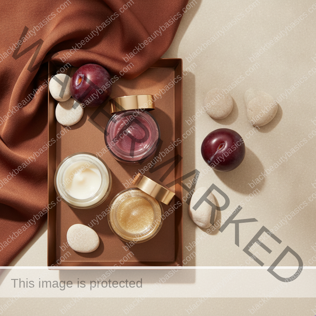 Unlabeled skincare products representing practical choices for hyperpigmentation after inflammation: a complete guide for black skin