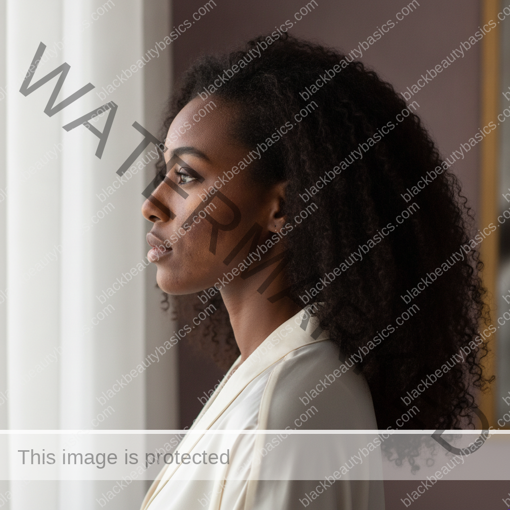 Black woman with rich brown skin keeping her skincare routine realistic