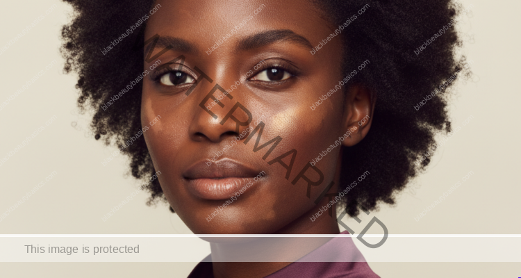 Black woman with rich brown skin in an editorial portrait for post-inflammatory hyperpigmentation timeline on deep skin