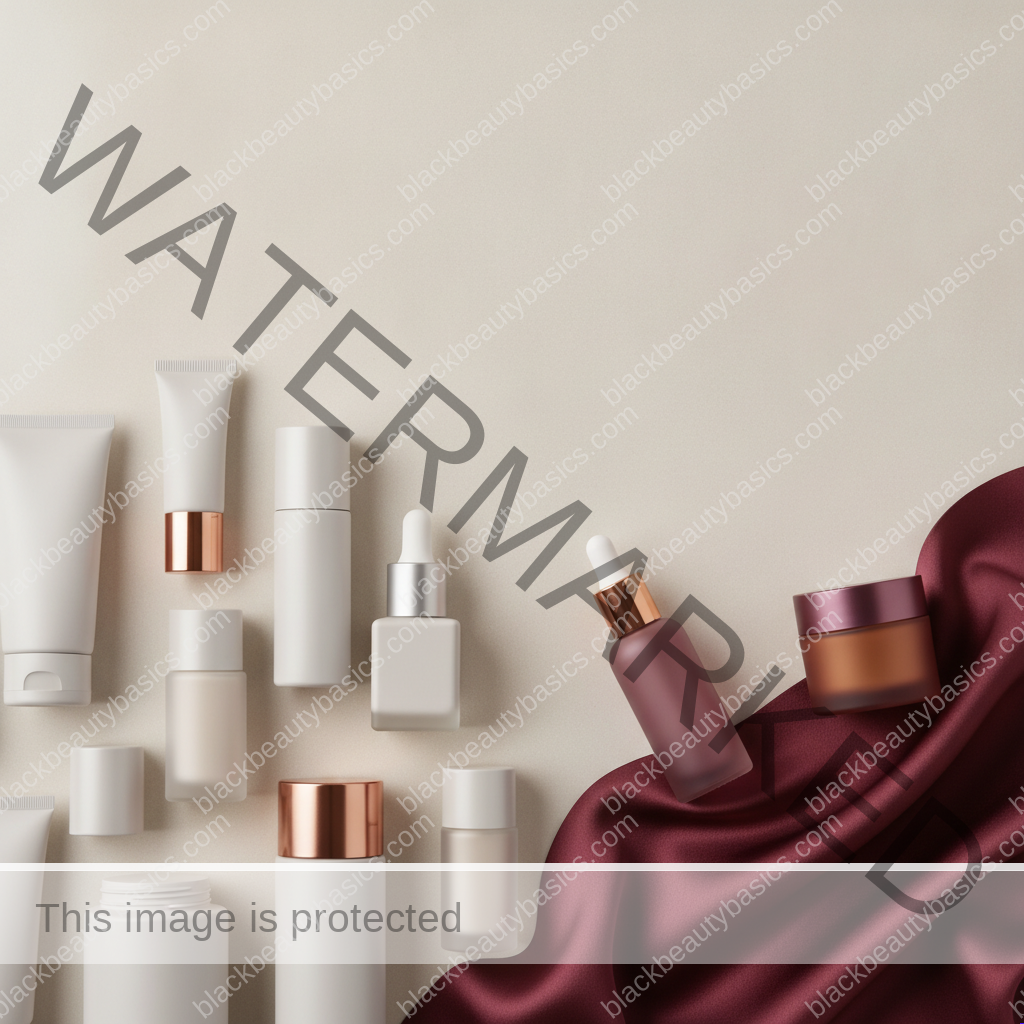 Simplified skincare setup related to the best skincare routine for black women who use prescription acne treatments