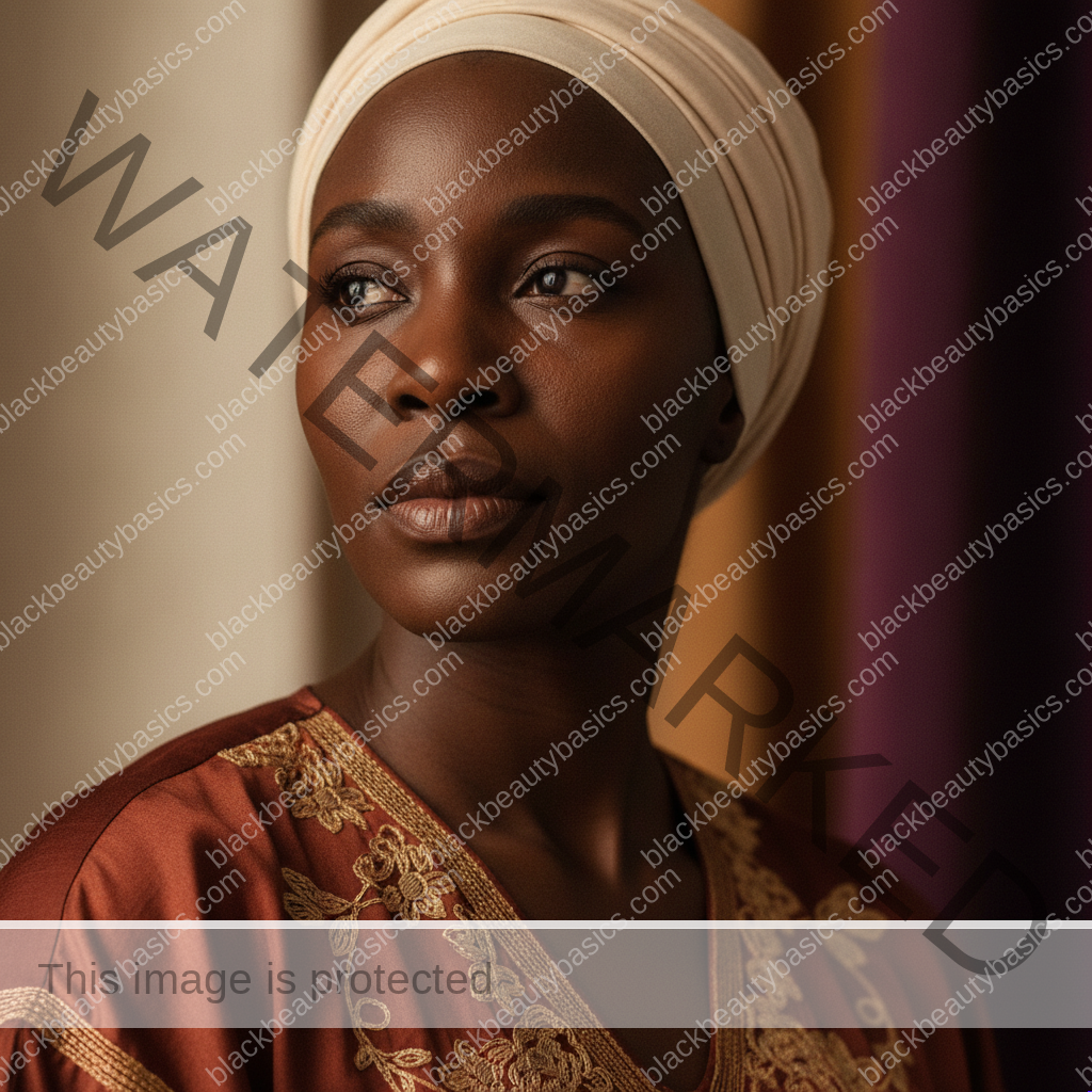 Black woman considering a gentle skincare plan for how to talk to a dermatologist about hyperpigmentation on black skin