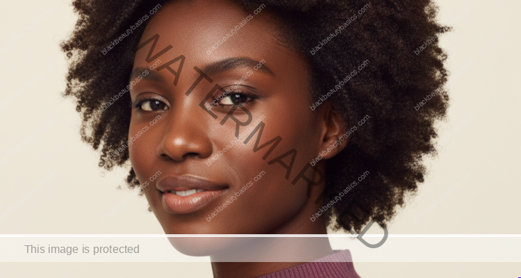 Black woman with rich brown skin in an editorial portrait for what to keep and what to pause during a skin reset