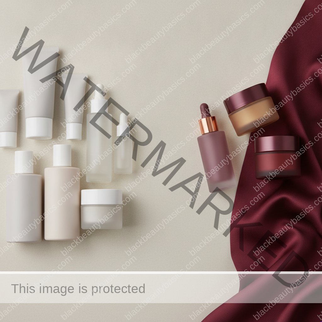 Simplified skincare setup related to what to keep and what to pause during a skin reset